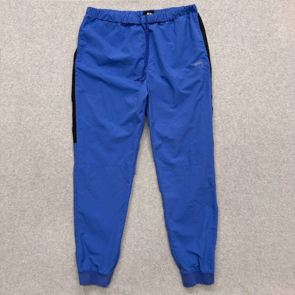 Stussy Pants Mens XXL Blue Windbreaker Jogger 2XL